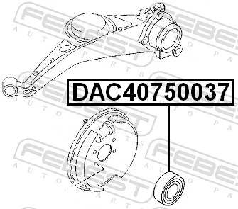 DAC40750037 Febest Rodamiento de rueda trasera