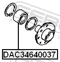 DAC34640037 Febest Rodamientos de rueda delantero
