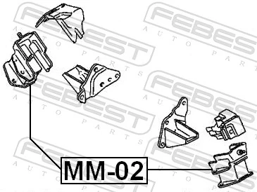 MM02 Febest Soporte elástico, suspensión del motor, Izquierda / Derecha