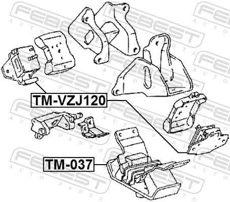 Soportes de motor delantero para Toyota Land Cruiser 90 J9
