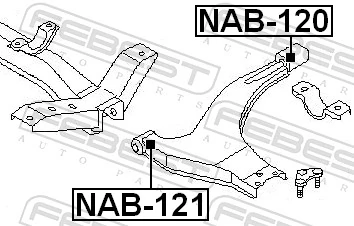 NAB121 Febest Silentblock de brazo de suspensión delantero inferior