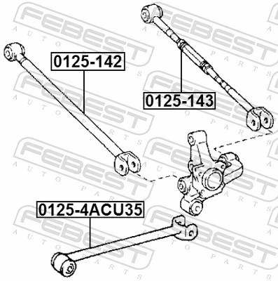 0125143 Febest Barra transversal, suspensión de ruedas, eje trasero