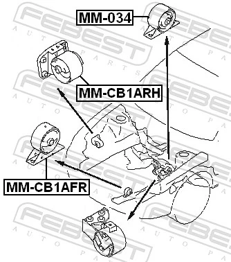 Soporte de motor trasero MR102115 Hyundai/Kia