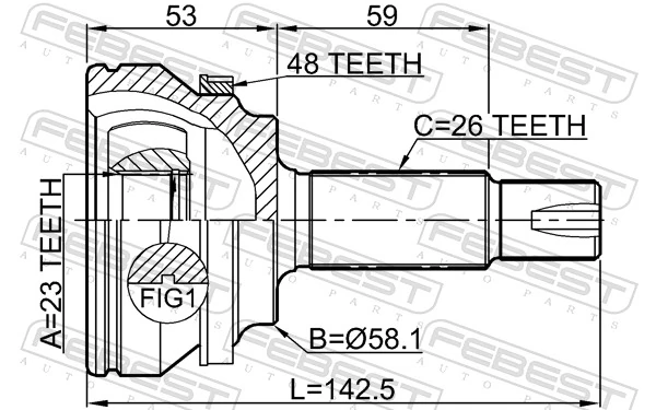 3510EC7A48 Febest Junta homocinética