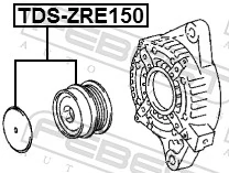 TDSZRE150 Febest Rueda libre alternador 