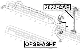 OPSBASHF Febest Buje superior delantero de estabilizador