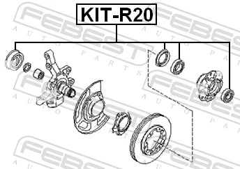 KITR20 Febest Rodamientos de rueda delantero