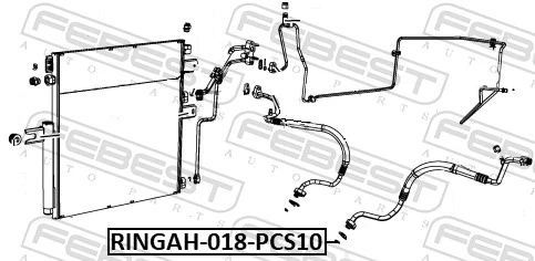 RINGAH018PCS10 Febest Anillo de sellado de la manguera de descarga del compresor