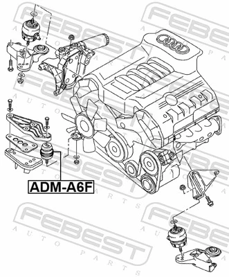 ADMA6F Febest Soportes de motor delantero