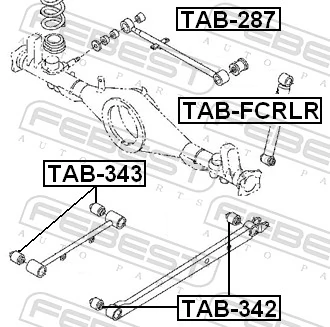 TAB343 Febest Buje del brazo longitudinal superior trasero