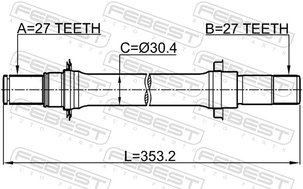 0312HRVMTLH Febest Semieje delantero izquierdo