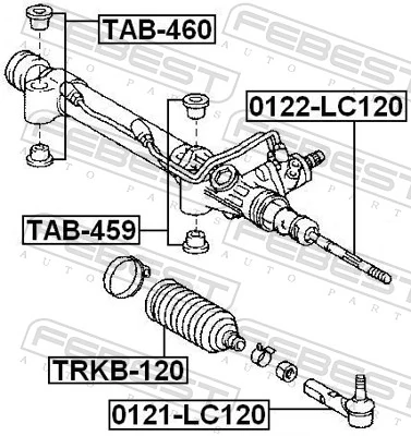 TAB459 Febest Silentblock de montaje de la cremallera de dirección