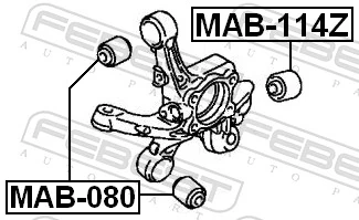 MAB114Z Febest Silentblock de brazo transversal de suspensión trasera
