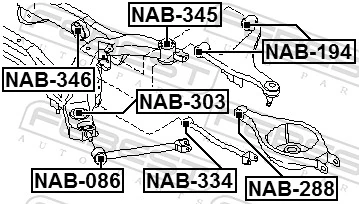 NAB346 Febest Silentblock del puente trasero