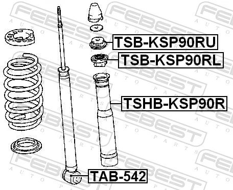 TSBKSP90RU Febest Soporte amortiguador trasero