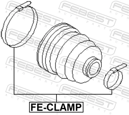 FECLAMP Febest Abrazadera universal de fuelle de junta homocinética
