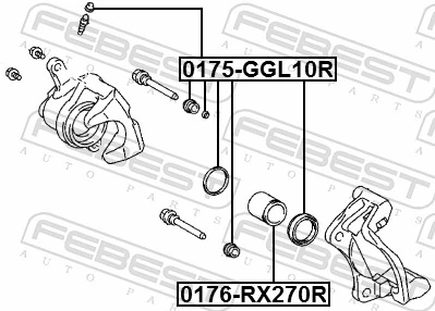 0175GGL10R Febest Kit de reparación de frenos trasero