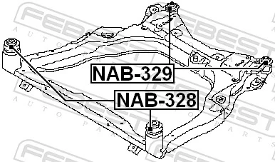 NAB328 Febest Buje silencioso del subchasis delantero