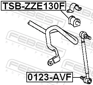 TSBZZE130F Febest Buje de barra estabilizadora delantera