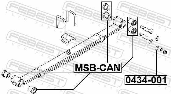 Buje trasero de ballesta trasera MMB025153 Mitsubishi