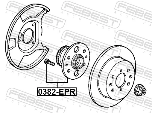 0382EPR Febest Buje de rueda trasero