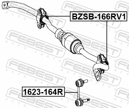 BZSB166RV1 Febest Buje de barra estabilizadora trasera