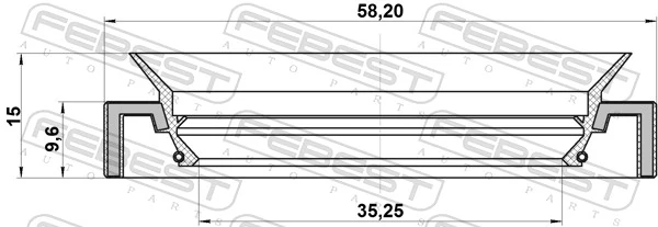 95HAY37581015C Febest Retén del semieje delantero derecho