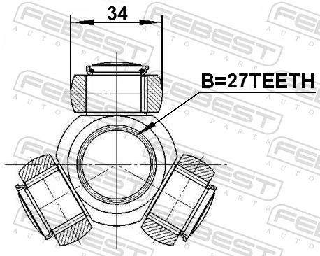0216F50 Febest Junta homocinética interior trípode