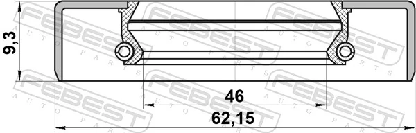 95GDY48620909X Febest Retén de cubo trasero