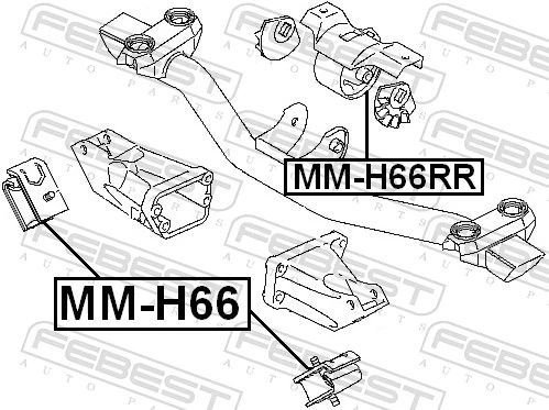 MMH66 Febest Almohada del Motor Izquierda / Derecha