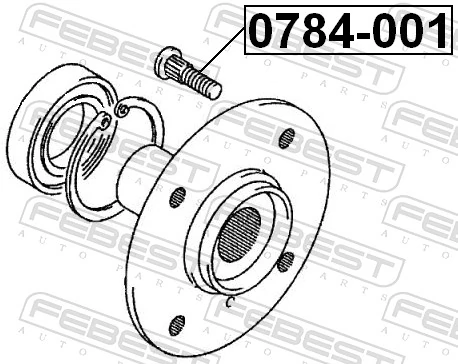 0784001 Febest Espárrago de rueda trasero/delantero