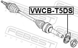 VWCBT5DS Febest Soporte de rodamiento intermedio del semieje delantero