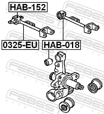HAB152 Febest Silentblock del brazo superior de suspensión trasera