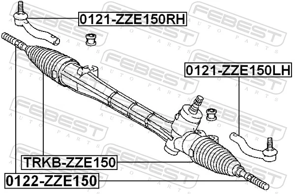 0122ZZE150 Febest Barra de direccion coche