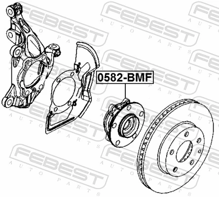 0582BMF Febest Cubo delantero