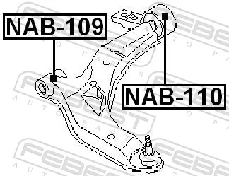 NAB109 Febest Silentblock de brazo de suspensión delantero inferior