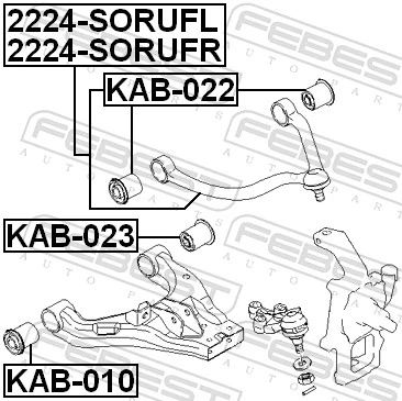 2224SORUFL Febest Trapecio de suspensión delantera, superior izquierda