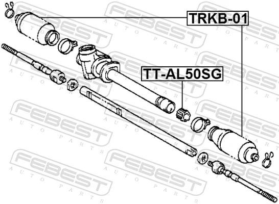TTAL50SG Febest Casquillo del eje de la cremallera de dirección
