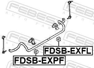 FDSBEXPF Febest Buje estabilizador delantero derecho