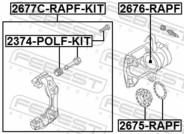 2677CRAPFKIT Febest Soporte, pinza de freno delantera