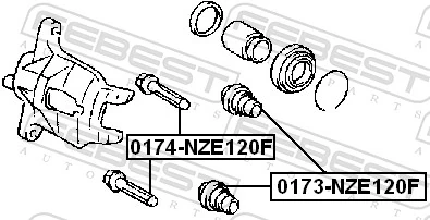 0174NZE120F Febest Guía de la pinza de freno delantera