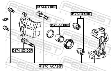 0177CACA20F Febest Soporte, pinza de freno delantera