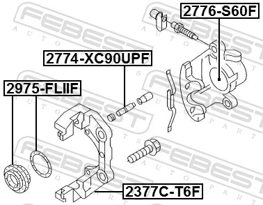 2377CT6F Febest Soporte, pinza de freno delantera