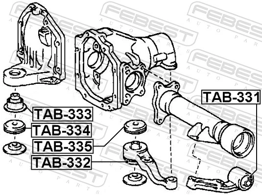 TAB331 Febest Soporte izquierdo del diferencial delantero