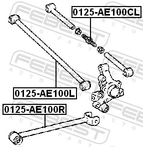 0125AE100L Febest Barra transversal, suspensión de ruedas, eje trasero