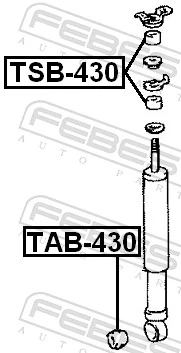 TSB430 Febest Buje de vástago de amortiguador delantero