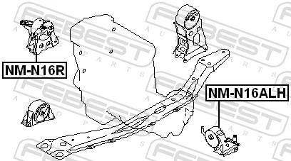 NMN16ALH Febest Soporte de motor izquierdo