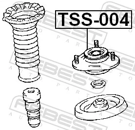 TSS004 Febest Soporte del amortiguador delantero