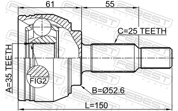 2410DUSTAWD Febest Junta homocinética