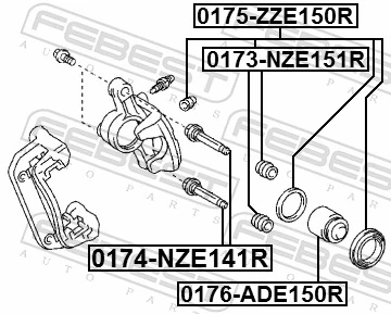 0176ADE150R Febest Émbolo de la pinza de freno trasera